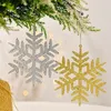 4 st / set Julhängande dekorationer Glitter Snowflake Xmas Tree Pendant Ornaments för nyår bröllop XBJK2107