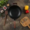 34 cm stekgjuten järn cauldron non-stick skillet wok bröd pizza ägg gasspis pannkaka för hem matlagning pan 210319