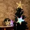 Juldekorationer trädstjärna topper blinkande LED upplyst batteri drivs för hem Xmas Navidad Kerst år dekor