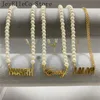 Collier de créateur bijoux de luxe nom personnalisé perle en acier inoxydable pour bébé femmes cadeau de petite amie