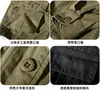 Chaquetas de hombre 9913 # chaqueta de carga de estilo americano para Retro algodón puro tejido de espina de pescado lavado viejo militar ropa informal Top múltiples bolsillos