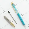 Luxe 1.0mm Quicksand Stylo À Bille Flux Huile Cristal Feuille D'or En Métal Stylos Pour Enfants Cadeau Fournitures Scolaires Bureau Papeterie SN5272