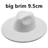 Semplice stile britannico inverno lana flet solido cappello fedora classico uomo donna cappello panama jazz 9,5 cm tesa larga grande fedora