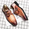 Uomo New PU Leather Lace-up Low Heel Formal Shoes Business Dress Shoes Stivaletto Vintage Classic Male Casual British Shoes 4M153