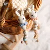 Let's Make Crochet Beads 10pcs Panda Rabbit DIY Baby Teether Toy Gift Teething Rodent Products For borns Cotton PVC Free 211106