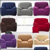 Chair Sashes Textiles Home & Garden Solid Color Sliper Non Slip Elastic Sofa Cushion Ers Soft Comfortable Breathable Washable Couch Er For L