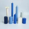 9pcs pmma vela de vela de plástico coluna de molde cilíndrico simples pilar vintage bastão de velas perfumadas DIY fazendo molde