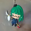 Cartoon classico Jujutsu Kaisen Keechchain PVC Anime Figura Keyring Doppia catena laterale Borse per la raccolta Tasti di raccolta Regola