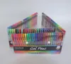 100 cores criativo flash gel canetas conjunto glitter caneta gel para adultos livros para colorir diários desenho rabiscar marcadores de arte 6468861