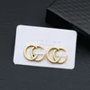 18K GOLD PLATED S925 Silver Luxury Brand Letters Double Letters Stud G Geometric Round Classic Women Crystal Rhinestone Pearl Opring Party Party Jewerlry