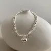 Ссылка цепочка S925 Серебряное винтажное браслет Love Heart Bracelet для женщин -девочка Корея мода сладкая бусинка прекрасные украшения подарки Fawn22