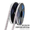 DC12V 24V RGB COB LED Strip 630leds / M Wysokiej gęstości Super Bright RA90 COB Elastyczne LED RGB LED 5M / LOT