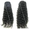 High 160g Human Hair Kinky Ponails Pinceaux de poitrine pour femmes américaines Femmes noires Curly Pony de queue de cuve de cuillère sur la queue de poney couleur naturelle
