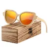 Barcur 고양이 눈 선글라스 대나무 편광 된 천연 나무 태양 안경 반사 방지 그늘 oculos de sol feminino x0803