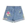 Catonatoz 2258 Damesmode Geborduurde Bloem Denim Short Jeans Sexy Punk Sexy Vrouw Shorts Feminino 210611