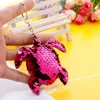 Creativity Bling Sequin Keychain Pendant Crafts Colorful Shiny Tortoise Car Key Chain Ring Ladies Bag Pendants Jewelry Accessories7130287