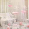 Décoration de fête JOY-ENLIFE Ballons D'anniversaire Stand Porte-Ballon Lumière LED Transparente Enfants Baby Shower Décorations De Mariage