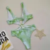 Swimsuit di gradiente verde sexy scava fuori da bagno Costumi da bagno Donna spingere alto costume da bagno Beachwear Monokini Body 210520