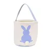 Party Gunst Pasen Bunny Basket Tassen Canvas Katoen Draaggave Eieren Hunt Bag Fluffy Tails Gedrukt Konijn Canvas Speelgoed Bucket RRB12668