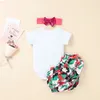 2021夏の子供たちの子供たちのセット服の女の子の赤ちゃんファッション印刷弓半袖迷彩の三角形のスカートスーツ