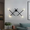 Modern tvärlinje vägglampa svart industriell stil minimalistisk vardagsrum bakgrund el sconce ljus sovrum