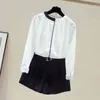 Camicetta di chiffon delle donne coreane Office Lady Style Fashion Women Slim Stand colletto bianco camicia a maniche lunghe 11174 210427