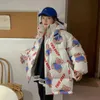 Japonais mignon ours rembourré veste femmes hiver y2k style lâche et plus épais écolière coton tendance manteau 211216