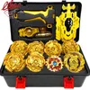 Laike Burst Toolbox Set Flame 8PCS Gold Spinning Top with Sparking Launcher Handle Receiving Stroage Box For Child Gift X0528