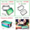 Bento Lunch Box Metal Организаторы Топ-класс 304 Нержавеющая Сталь Закуска Пищевая Контейнер Хранение Фруктовое Ящик для детей Мужчины Женщины 210818