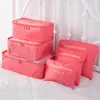 Depolama Çantaları 6pcs/Set Seyahat Organizatörü Moda Su Geçirmez Büyük Kapasite Giysileri Sıralama Paketi Ayakkabı Paketleme Küp Bagstorage