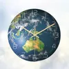 Wall Clocks Luminous Oceania Area Shape Clock Battery Powered Hanging Glow In The Dark For School Office Kitchen Size