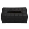 Tissue Boxes & Napkins Durable Home Car Rectangle PU Leather Box Paper Holder Case Cover Napkin Black