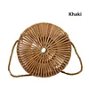 Bolsas redondas Mulheres Summer Hollow Out Beach Bags Fashion ombro de ombro artesanal Bolsa de Mensageiro de Luxo Rattan Rattan