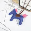 Horse Bag Charm for Women Purse Car Key Chains Handmade Fashion Accessories Cute Pony PU Leather Keychain254I