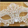 Masks Festive Supplies Home Gardensexy Lace Mask Halloween Show MakeUp Christmas Ball White Maskdot Wedding Partydot Available For Bir