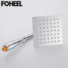 FOHEEL 6 and 8 inch shower head stainless steel shower head water saving bathroom rain spa square handheld shower head 210724