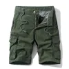 Letnie męskie Cargo Casual Shorts Solid Color Mężczyźni Luźne Siłownie Odzieżowa Moda Jogging Bawełniane Krótkie Spodnie Męskie Odzież 210716