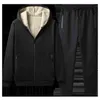 Mężczyźni Dres Winter 2 Sztuka Zestaw Futrzane Pragniony Grube Ciepłe Dres Mężczyźni Jogging Garnitur Fleece Lined Men Sports Nosić Ubrania G1209