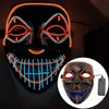 Ontwerper Gezichtsmasker Halloween Decoraties Halloween Glow Masker PVC Materiaal LED Halloween Dames Mannen Masker Kostuums voor Volwassenen Home Decor 4961