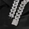 14mm Copper Curb Cuban Link Bransoletki Iced Out CZ Bransoletka Złoto Srebrny Kolor dla mężczyzn