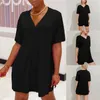 Yaz Iki Parçalı Set Kadın Giysileri Rahat V Yaka Kısa Kollu T Gömlek Üst Ve Şort Set Streetwear Seksi 2 Parça Kıyafetler wom için