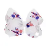 Unicorn Ribbon 4th of July Hair Bows Clips Baby Girls Kids 5 "Bowknots USA Flagga Independence Day Hairgrip Festival Hairpins Tillbehör HC134