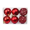 6 cm 6 sztuk Boże Narodzenie Ball Xmas Tree Decor Szczęśliwego Nowego Roku 2022 Gify Ornament Navidad 2021 Świąteczne dekoracje do domu