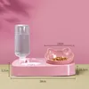 Cat Dog Bowl Water Dispenser Automatic Water Storage Pet Dog Cat Food Bowl With Wither Pet Waterer Feeder 2in1 210320