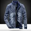 Men039S jackor Cotton Denim Jacket Men Stand Collar Zipper Slim Fit Vintage Hip Hop Streetwear Coat Korean Style Casaco Mascul5018235