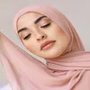 Donne di Colore Solido Hijab Fascia Sciarpa di Chiffon Musulmano Morbido Scialli Pianura Avvolge Foulard Islamico Foulard Femmehijab Stole