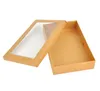 Caixas de embalagem de kraft de papel kraft de papel kraft com meias de janela 22x14x4.3cm