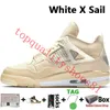 2021 New White X Sail Harbed Jumpman 4 4s Męskie Buty do koszykówki Czarny Kot Paryż Sneakers Białe Cement Neon Kobiety Trenerzy Sportowe Chaussures