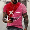 T-shirts pour hommes Motif drôle T-shirt Horreur O-Neck Summer Fashion Top Vêtements pour hommes Grande taille Streetwear Hip Hop 3D T Shirt Tee