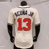 Ronald Acuna Acu￱a Jr Jersey 150th 2021 ASG Patch Nero Golden Baby Blue Bianco Pullover Donna Rosso Navy Crema Fans Giocatore Taglia S-3XL